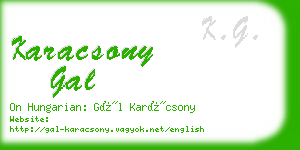 karacsony gal business card